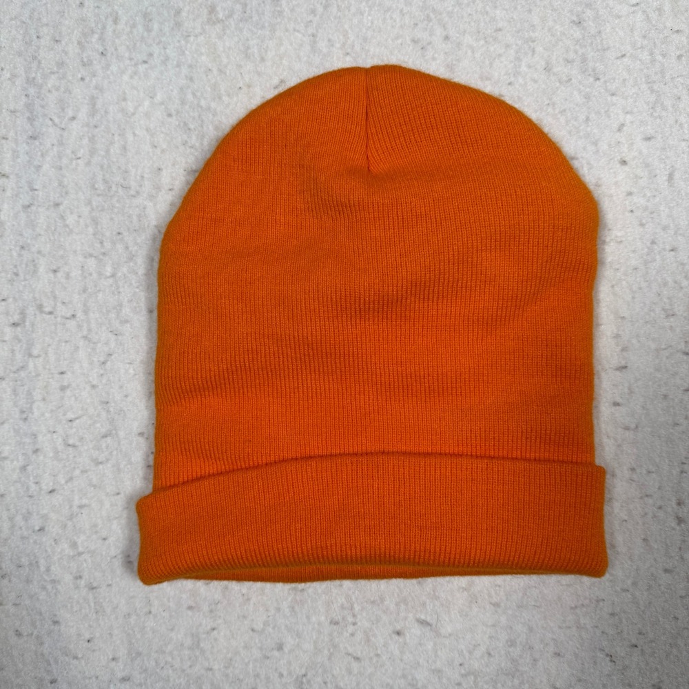 Tek Gear Mens Orange Knit Beanie Fleece Lined Cuffed Winter Hat MTG93HT00 OS